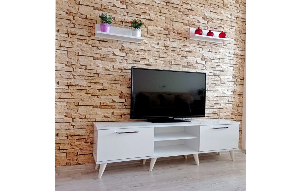 Mobilya Sepeti ( MS 20 )  Tv Ünitesi Dolabı Raflı Beyaz